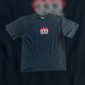 2010's Size Large 333 Half Evil Flame Logo black t shirt streetwear retro skate
